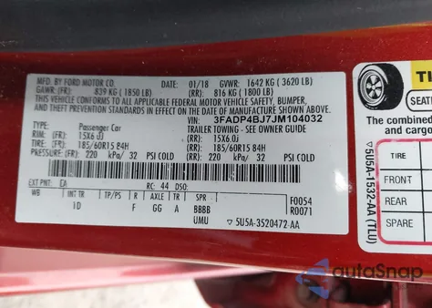 2018 Ford Fiesta Se z USA, uszkodzony, nr VIN 3FADP4BJ7JM104032